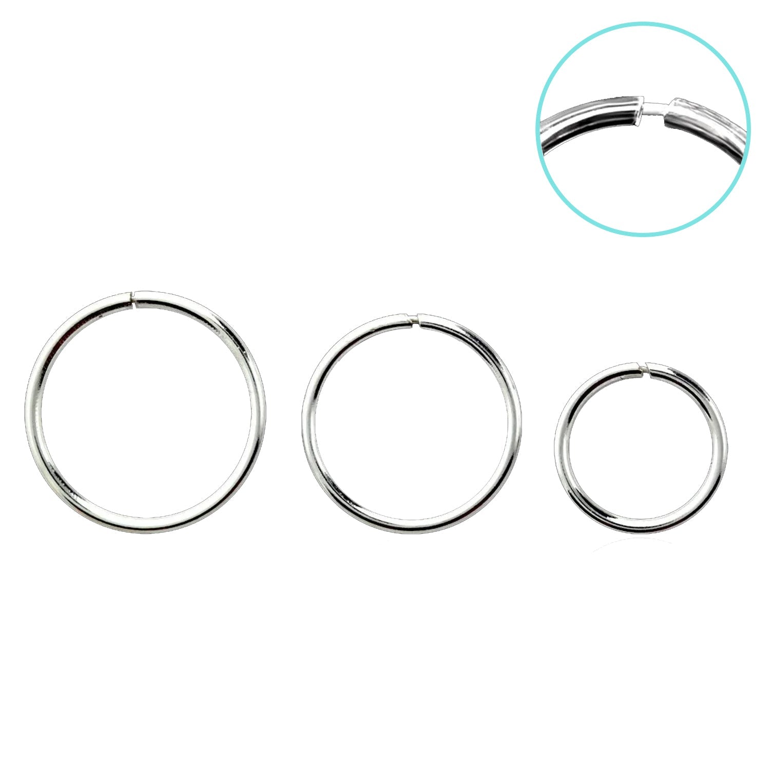 925 Sterling Silver Seamless Flush Nose Ring Hoop - Pierced Universe