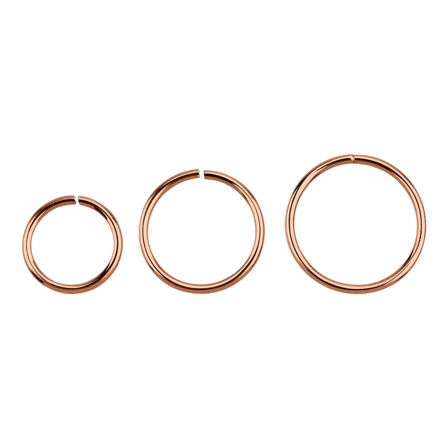Rose Gold Plated 925 Sterling Silver Seamless Nose Ring Hoop - Pierced Universe