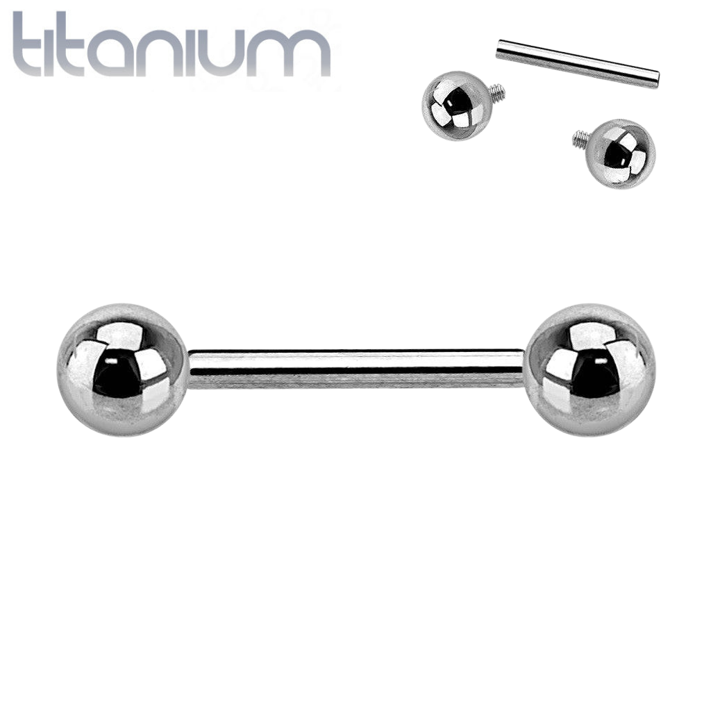 High Polished Internally Threaded Implant Grade Titanium Straight Barbell - Pierced Universe