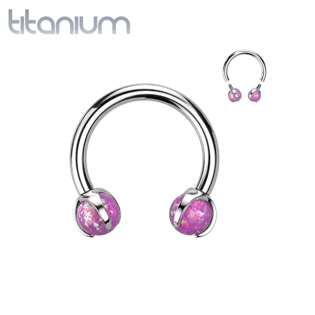 Implant Grade Titanium Opal Internally Threaded Horseshoe