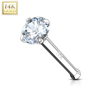14K Gold Star Nose Stud: Dangling CZ Accent, 20g L-Bend Nose Ring 14K Gold Star Nose Stud: Dangling CZ Accent, 20g L-Bend Nose Ring