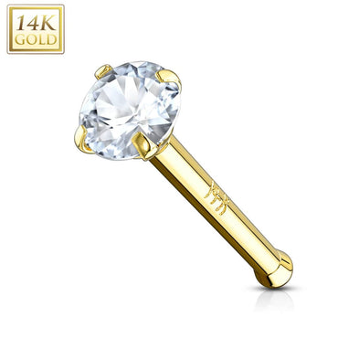 14KT Gold Nose Rings Studs New Steel