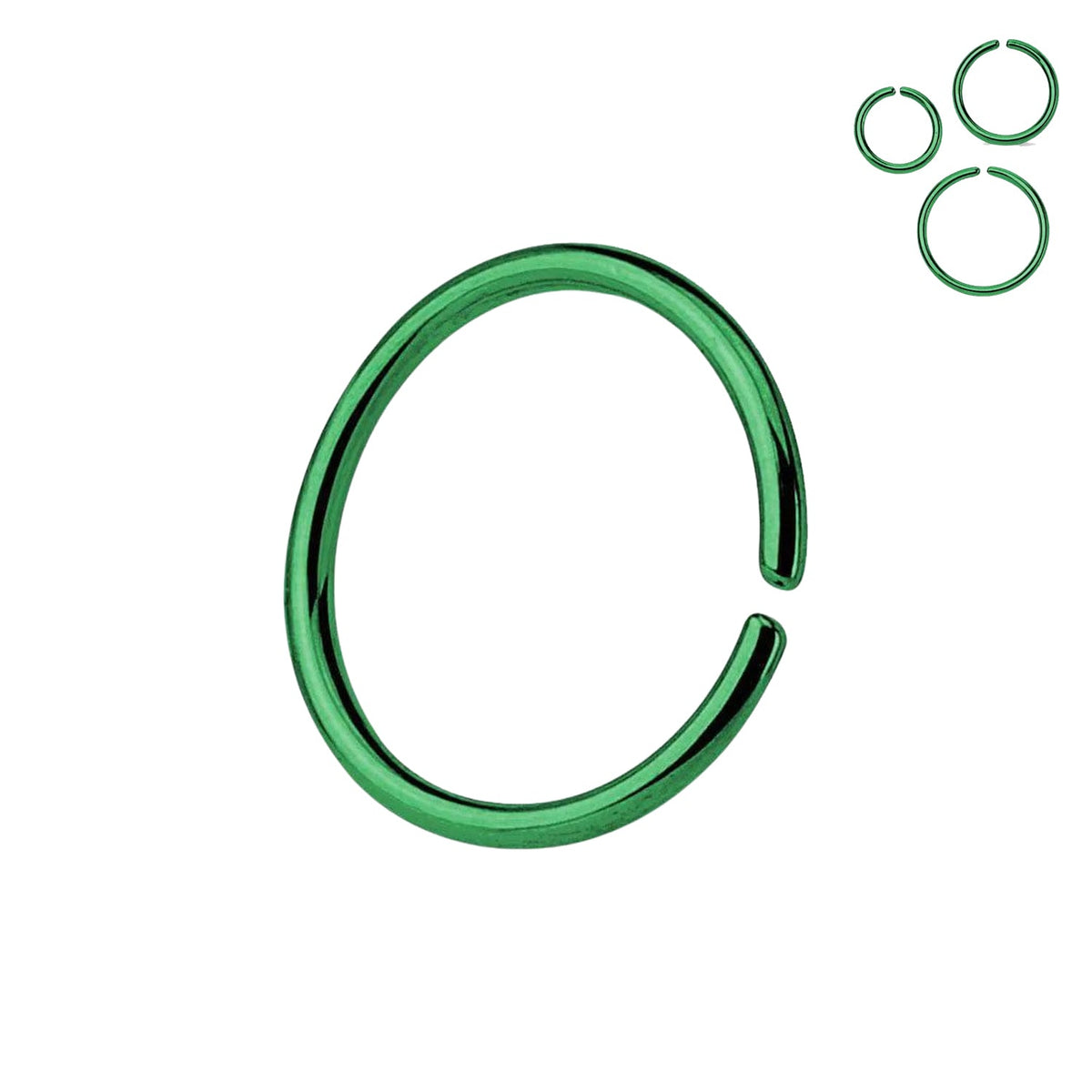 316L Surgical Steel Multi Use Green PVD Nose Hoop Ring