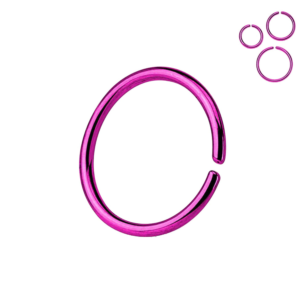 316L Surgical Steel Multi Use Purple PVD Nose Hoop Ring