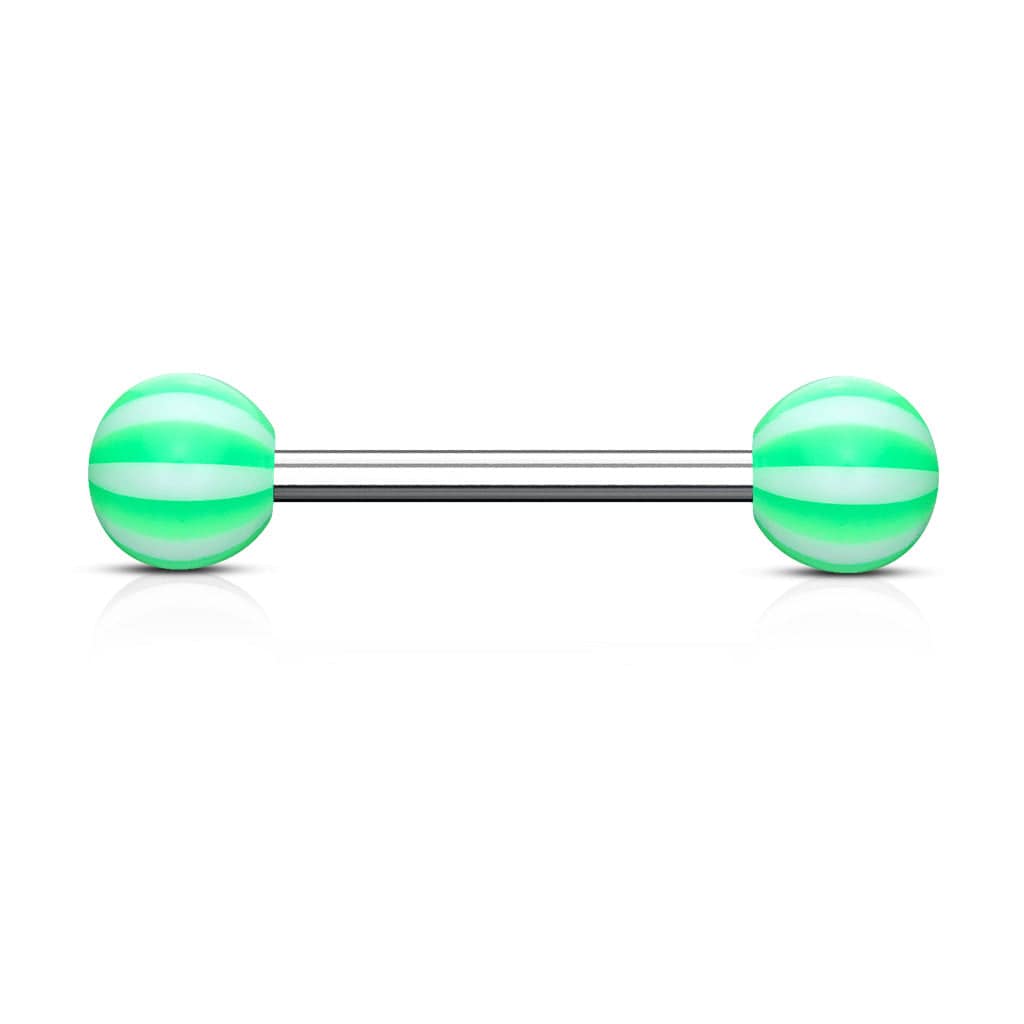 316L Surgical Steel Acrylic Beach Ball Straight Barbell
