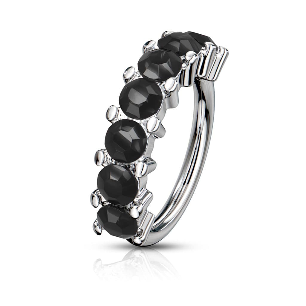 316L Surgical Steel 7 Gem Nose Hoop Ring