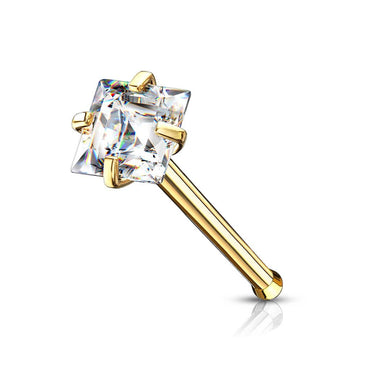Surgical Steel Gold PVD White CZ Star Ball End Nose Ring Stud Surgical Steel Gold PVD White CZ Star Ball End Nose Ring Stud