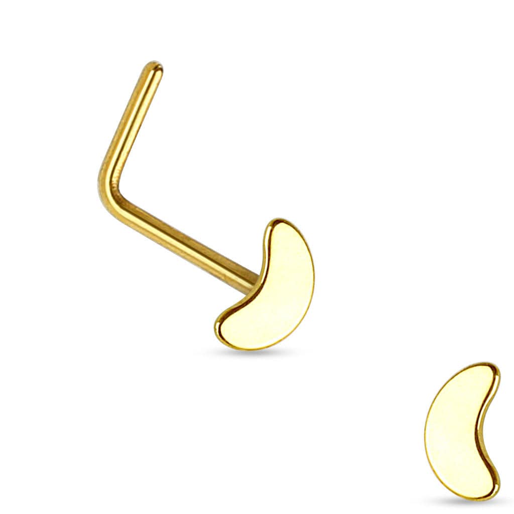 316L Surgical Steel Half Moon L Shape Nose Ring Pin