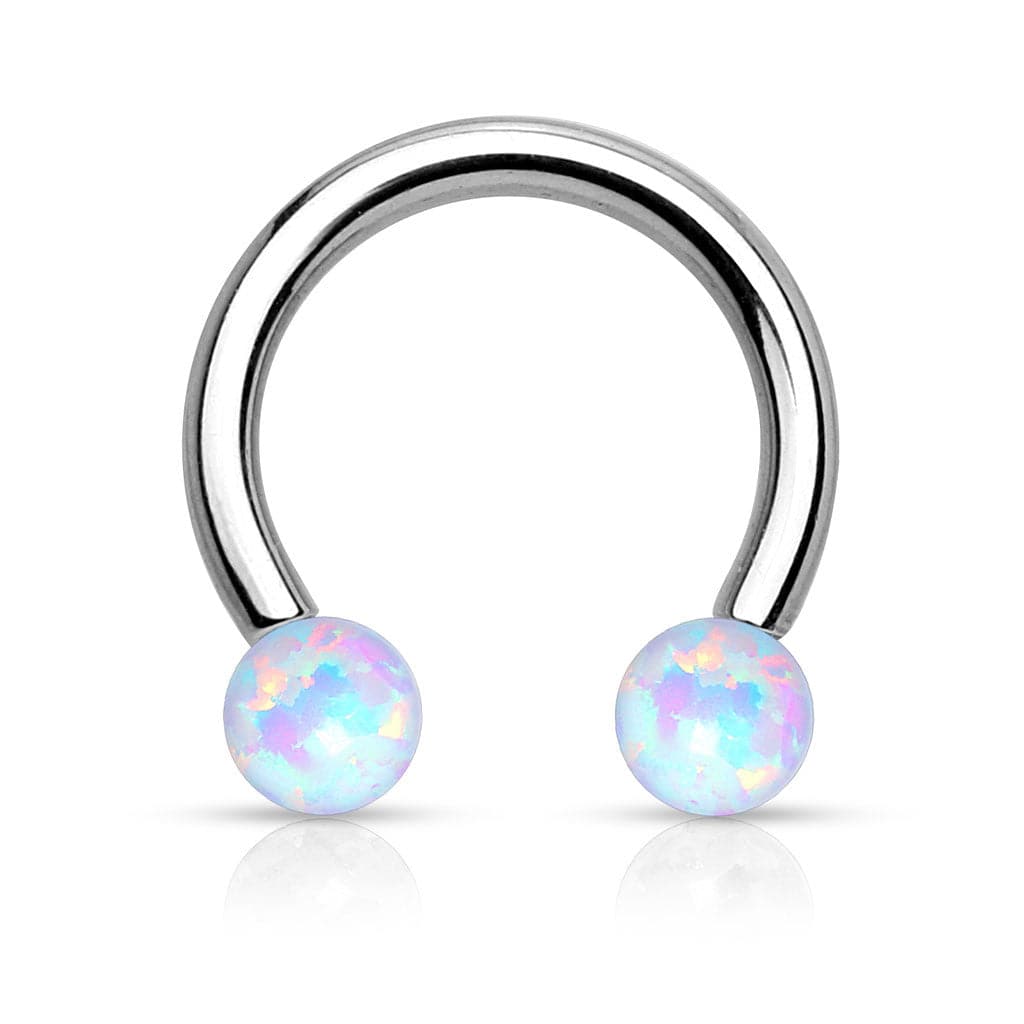 316L Surgical Steel Opal Ball Cartilage Tragus Helix Horseshoe