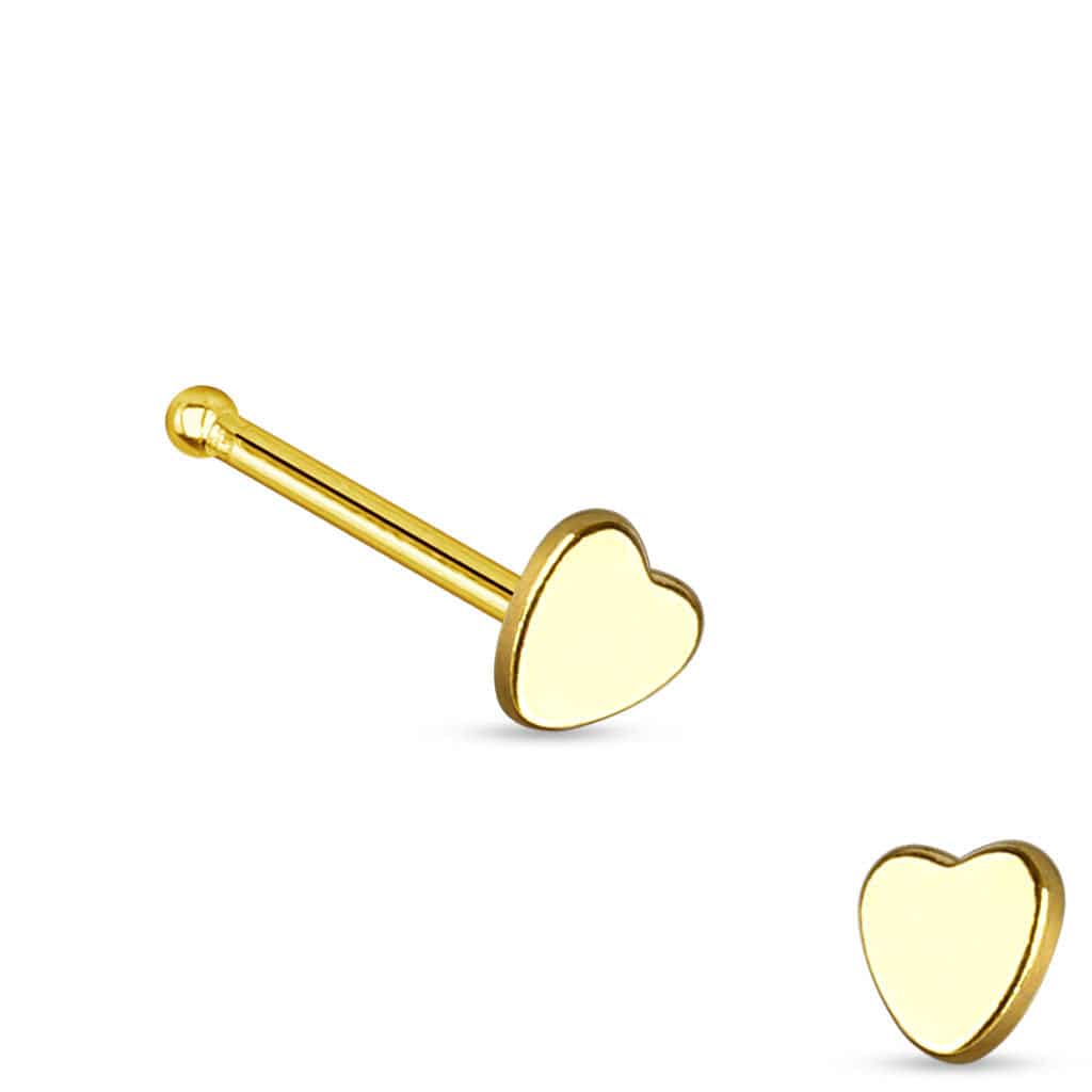 316L Surgical Steel Small Heart Ball End Nose Bone Ring Pin