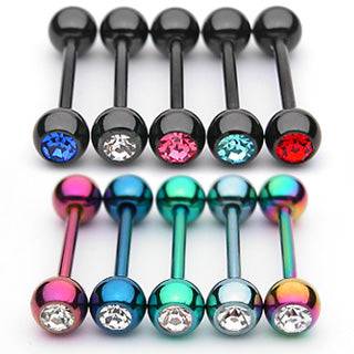 316L Surgical Steel Titanium Anodised Straight Barbell