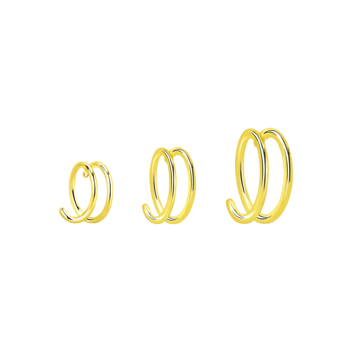 .925 Sterling Silver Gold PVD Double Hoop Nose Ring