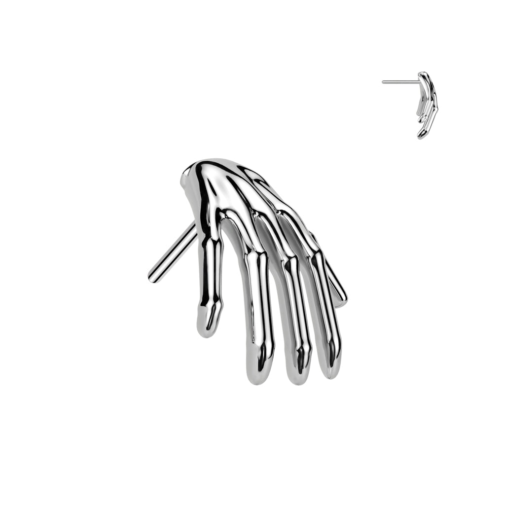 Implant Grade Titanium Skeleton Hand Threadless Push In Labret