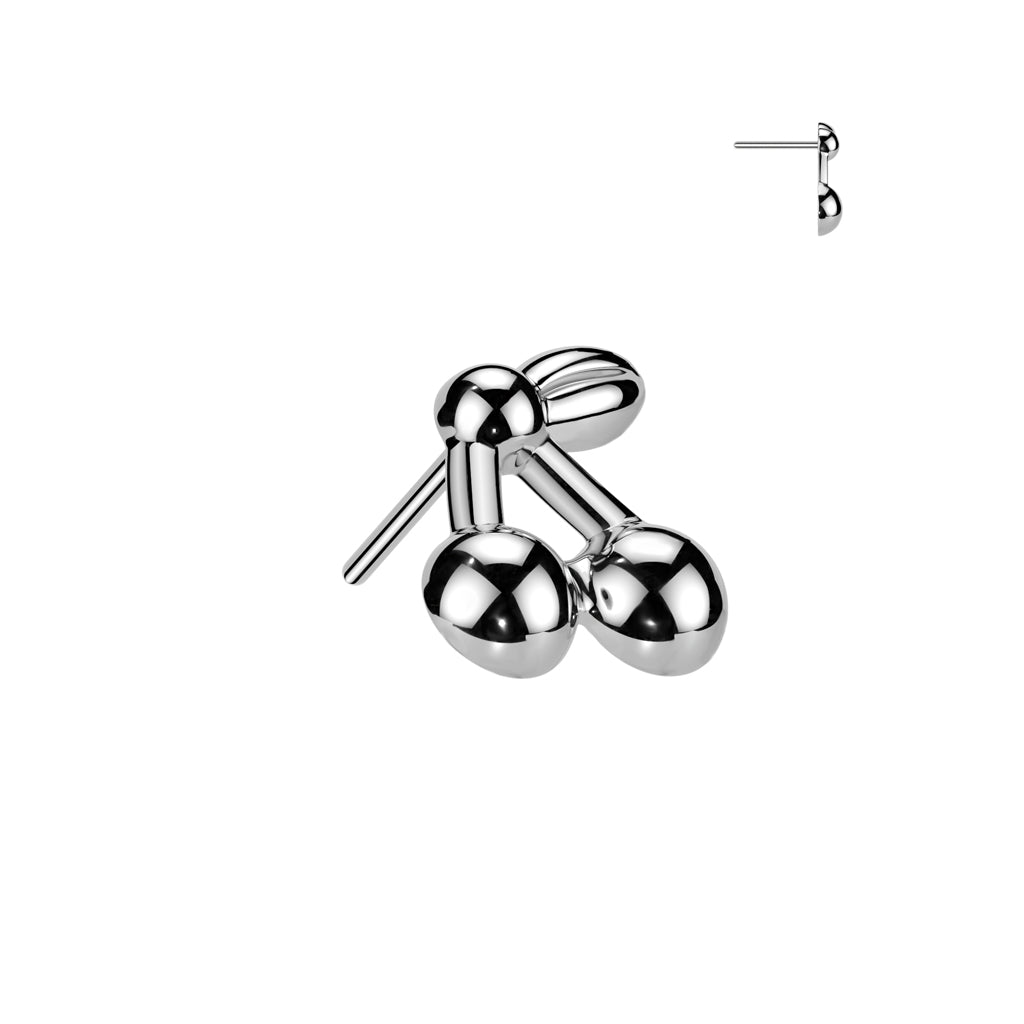 Implant Grade Titanium Threadless Cherry Push In Labret With Flat Back