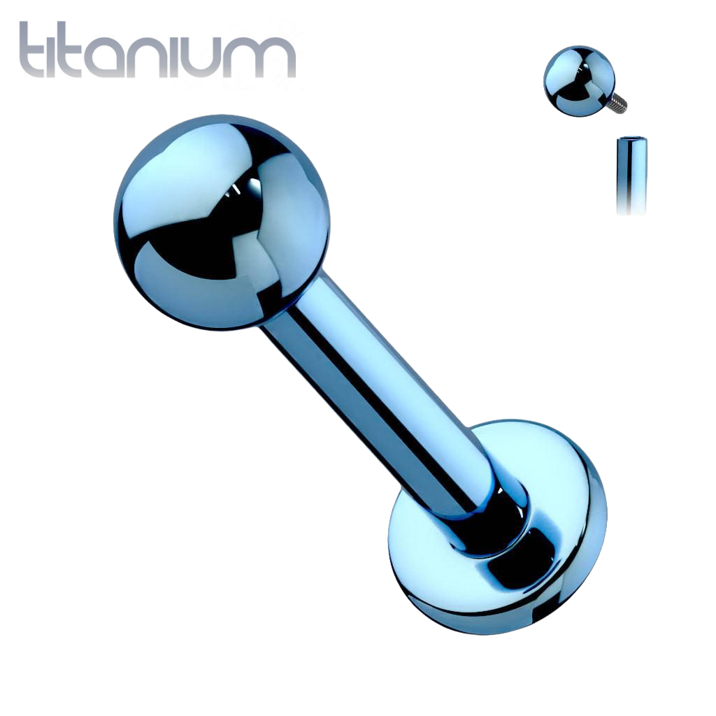 Implant Grade Titanium Internally Threaded PVD Labret