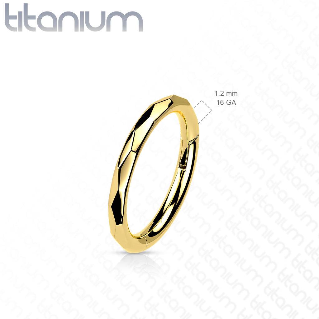 Implant Grade Titanium Black PVD Dainty Ridged Design Hinged Clicker Hoop Ring