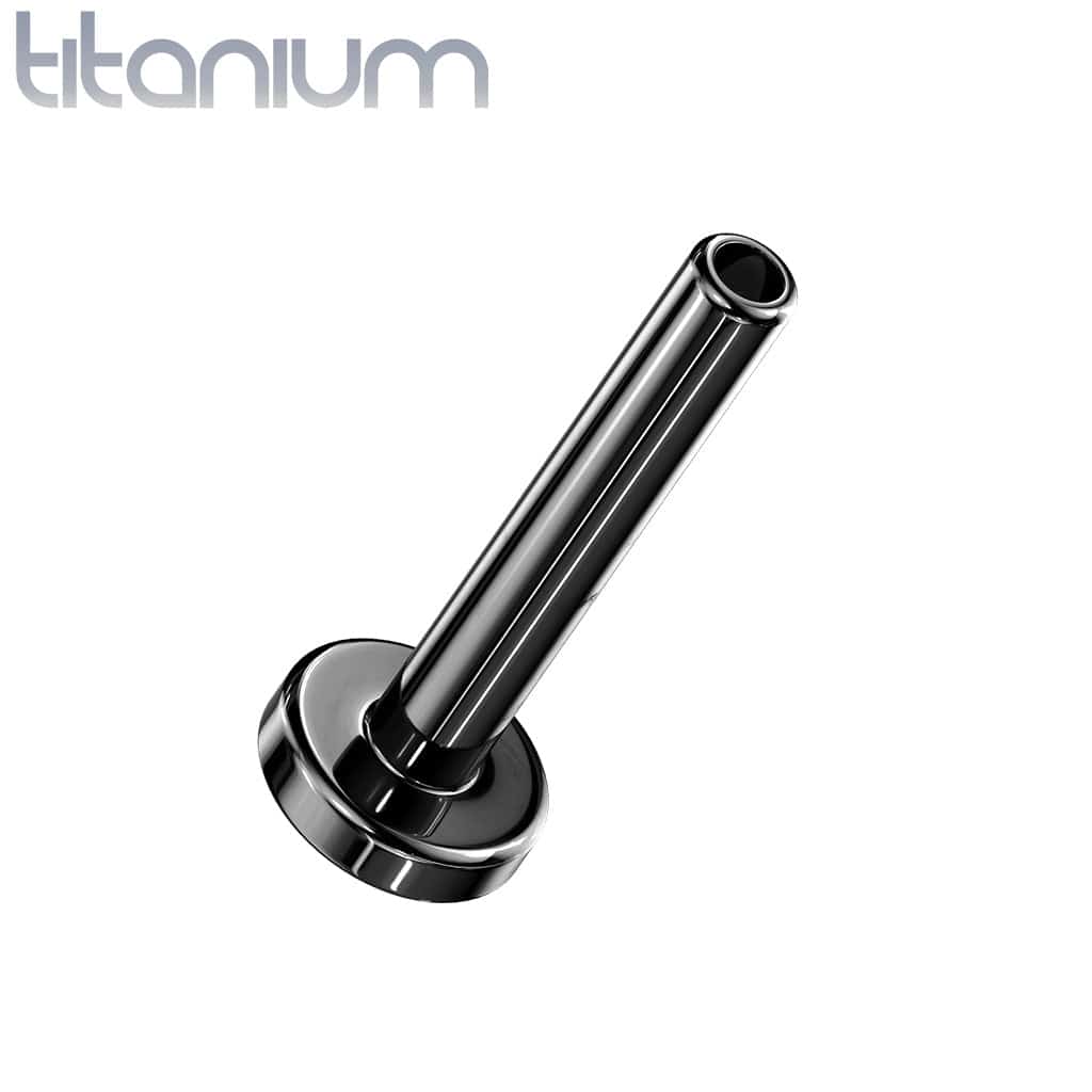 Titanium Black PVD Paw Print Vitrail Medium CZ Threadless Push In Labret