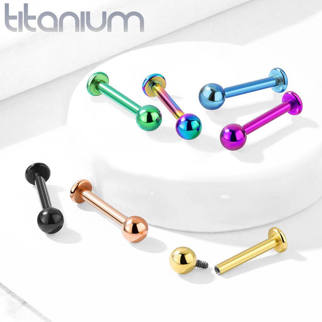 Implant Grade Titanium Internally Threaded Rainbow PVD Labret