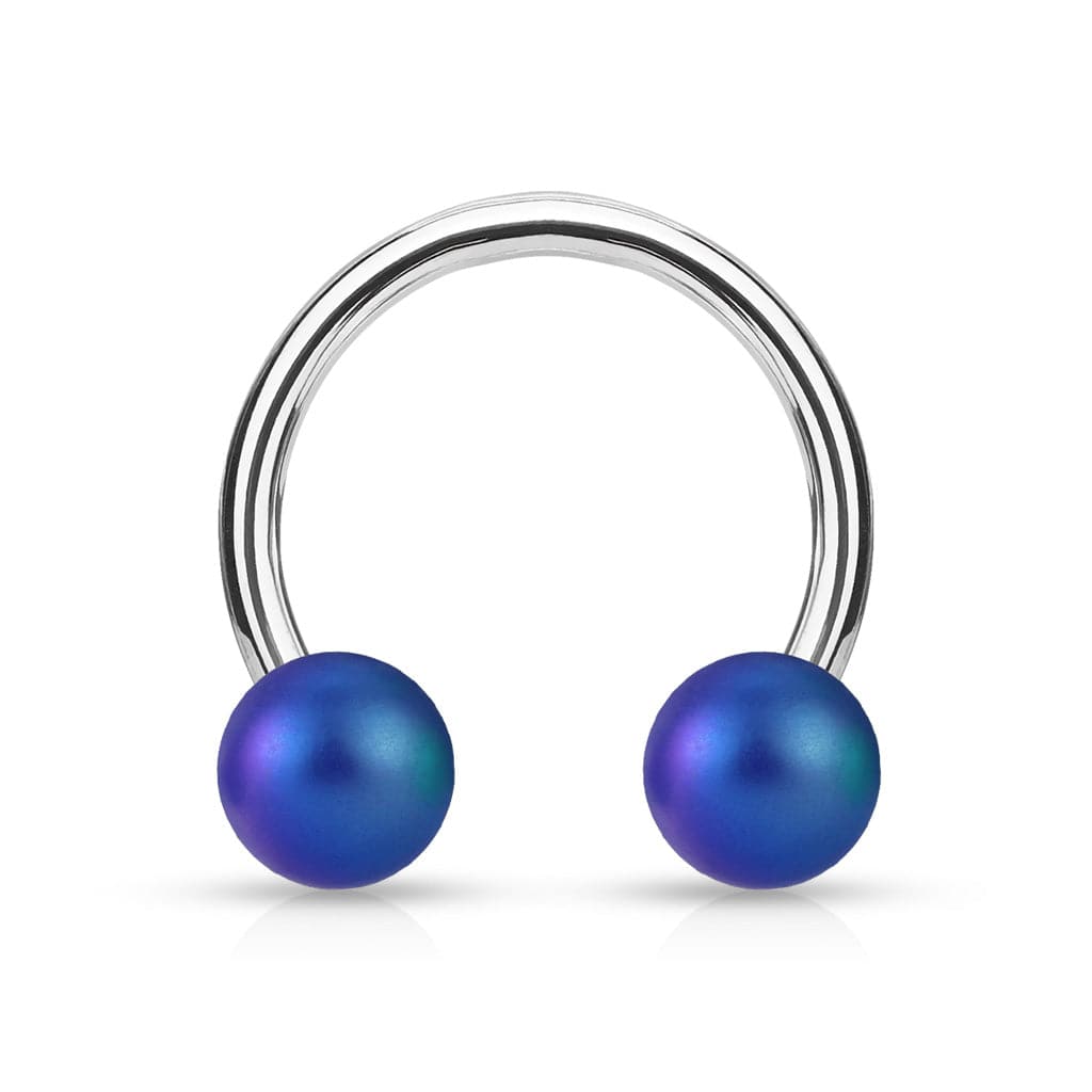 Matte Acrylic Balls Surgical Steel Horseshoe