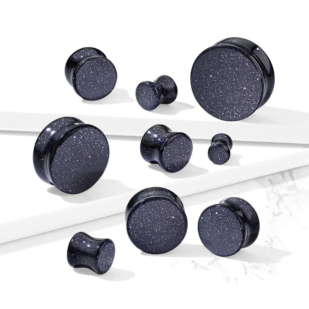 Organic Natural Blue Sand Double Flared Saddle Stone Plugs