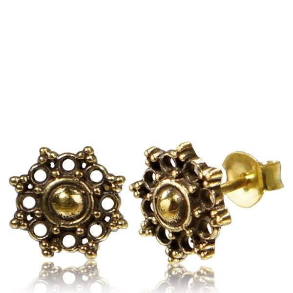 Pair of Brass Vintage Tribal Earring Studs