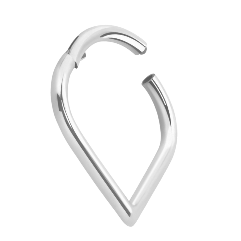 316L Surgical Steel V Shape Hinged Clicker Hoop