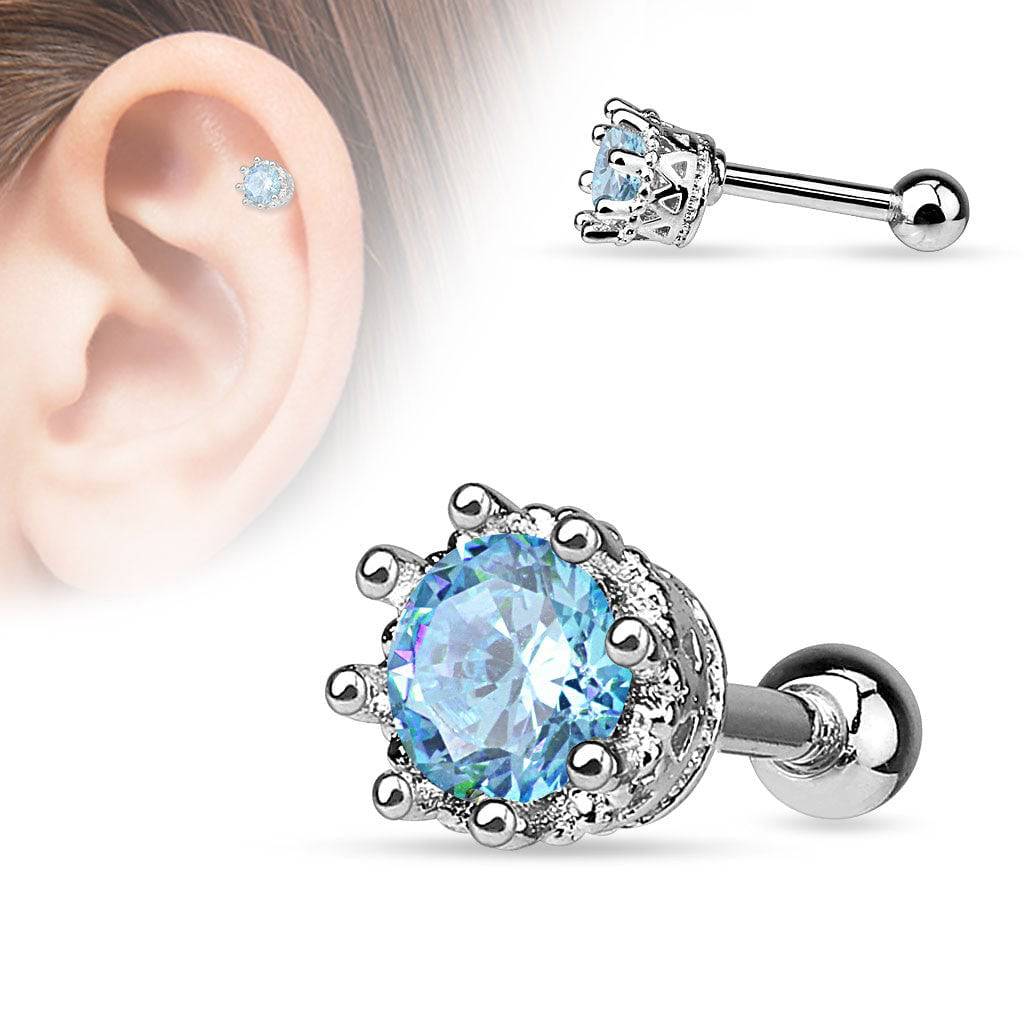 Surgical Steel Victorian Prong Set CZ Ear Cartilage Helix Stud