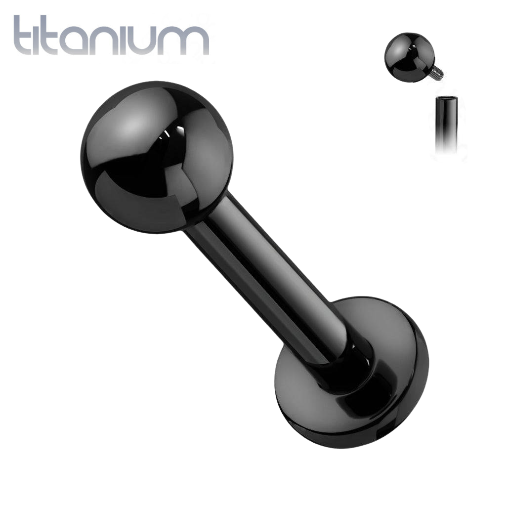 Implant Grade Titanium Internally Threaded Black PVD Labret